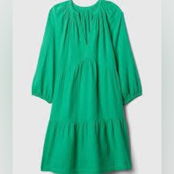 Gap Crinkle Gauze Tiered Mini Dress | size large petite - Picture 3 of 7